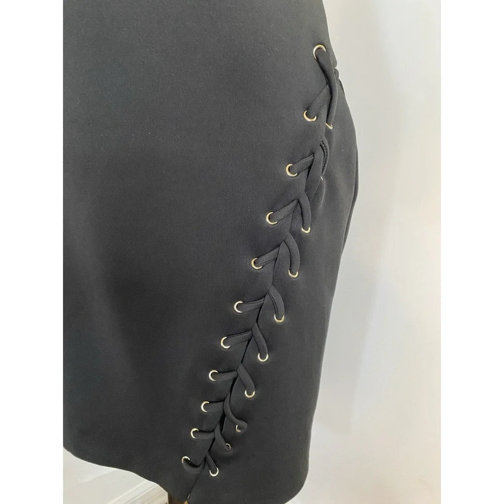 Guess Bodycon Knit‎ Dress Black Gold Braided Detail Sexy Clubwear Size 10 NWOT - Picture 10 of 16